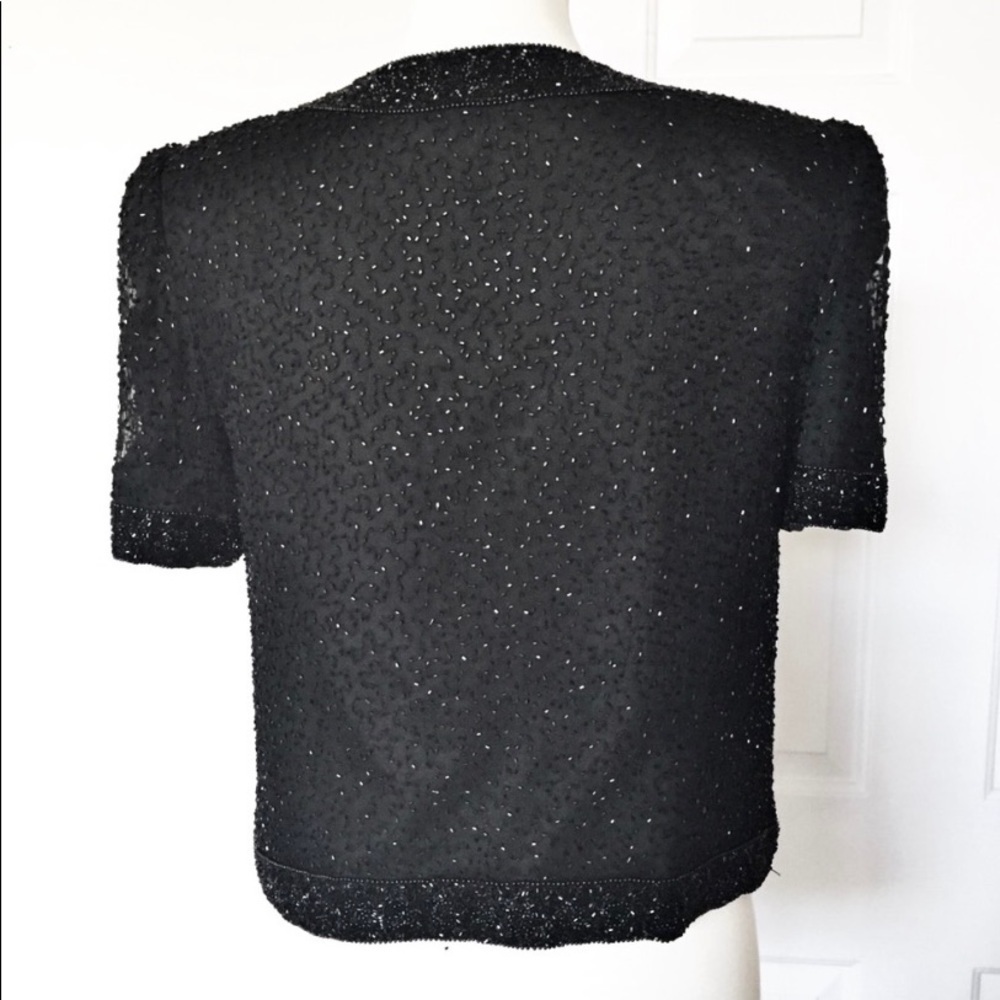 Evening Crop Jacket Silk Embellished Size S - Picture 9 of 10